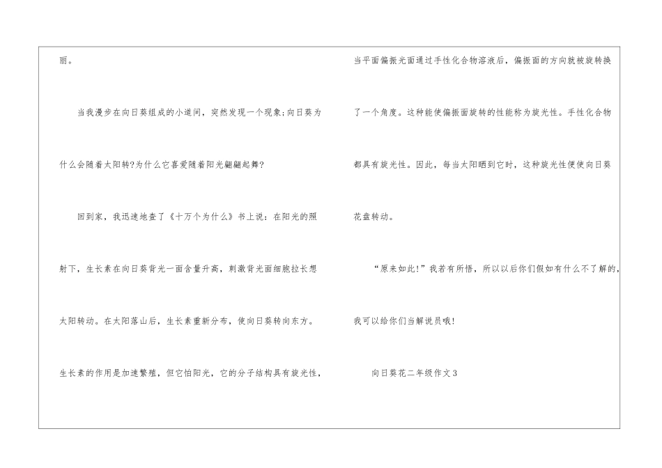 向日葵花二年级高分作文10篇_第3页