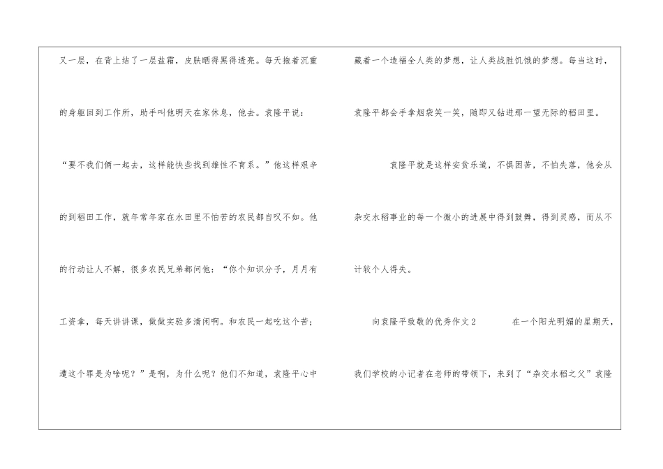 向袁隆平致敬的优秀作文_第2页