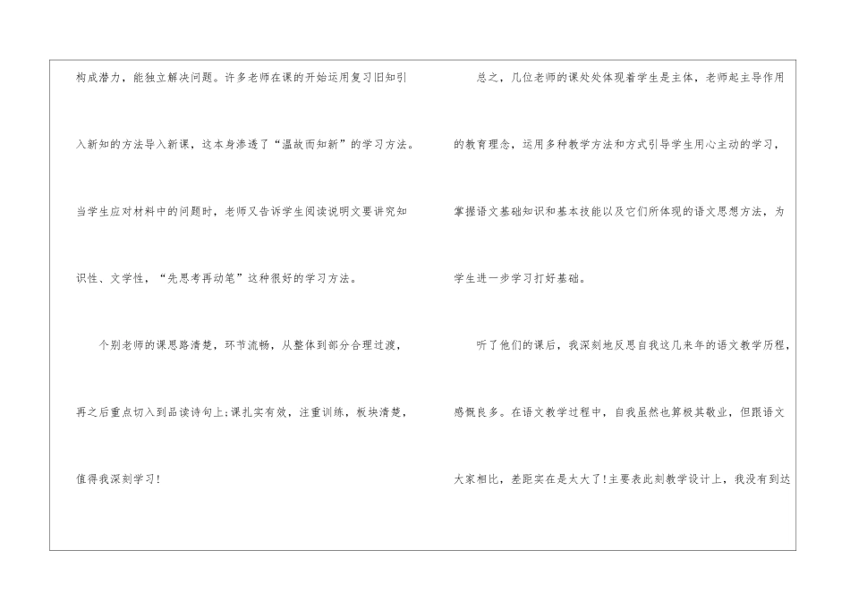 听课学习收获心得体会模板2024_第2页