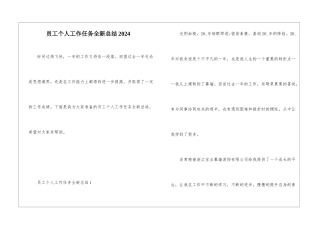 员工个人工作任务全新总结2024