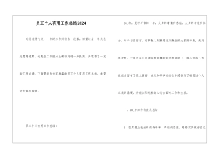 员工个人实用工作总结2024