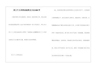 员工个人年终总结范文大全800字