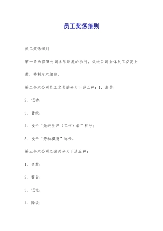 员工奖惩细则-