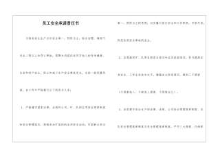 员工安全承诺责任书