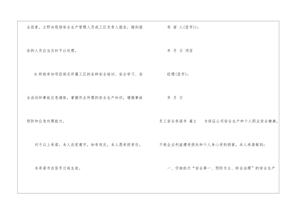 员工安全承诺书模板汇总六篇_第3页
