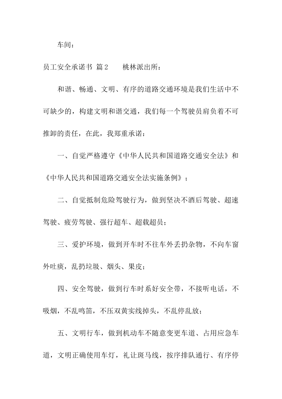 员工安全承诺书模板汇编5篇_第3页