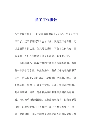 员工工作报告