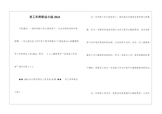 员工年终职业小结2024