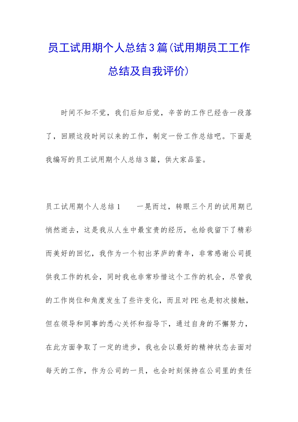 员工试用期个人总结3篇_第1页