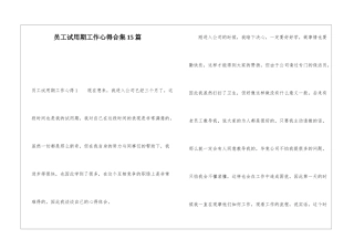 员工试用期工作心得合集15篇