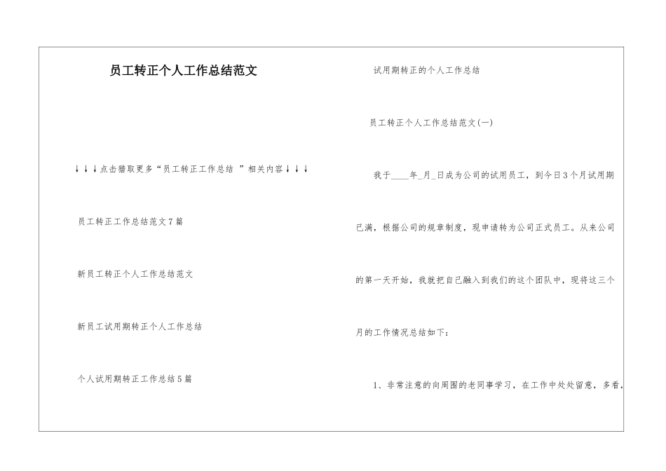 员工转正个人工作总结范文_第1页