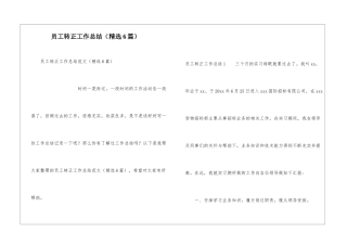 员工转正工作总结(精选6篇)