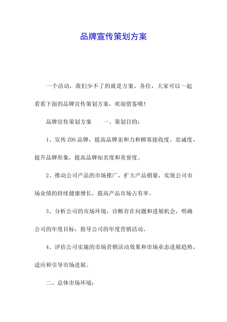 品牌宣传策划方案_第1页