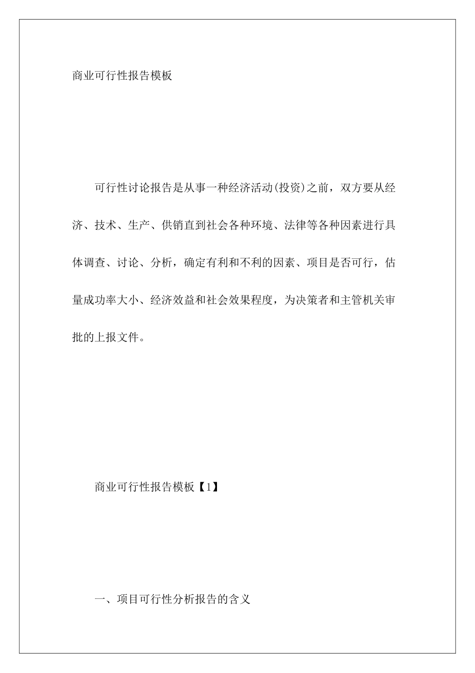 商业可行性报告模板_第2页