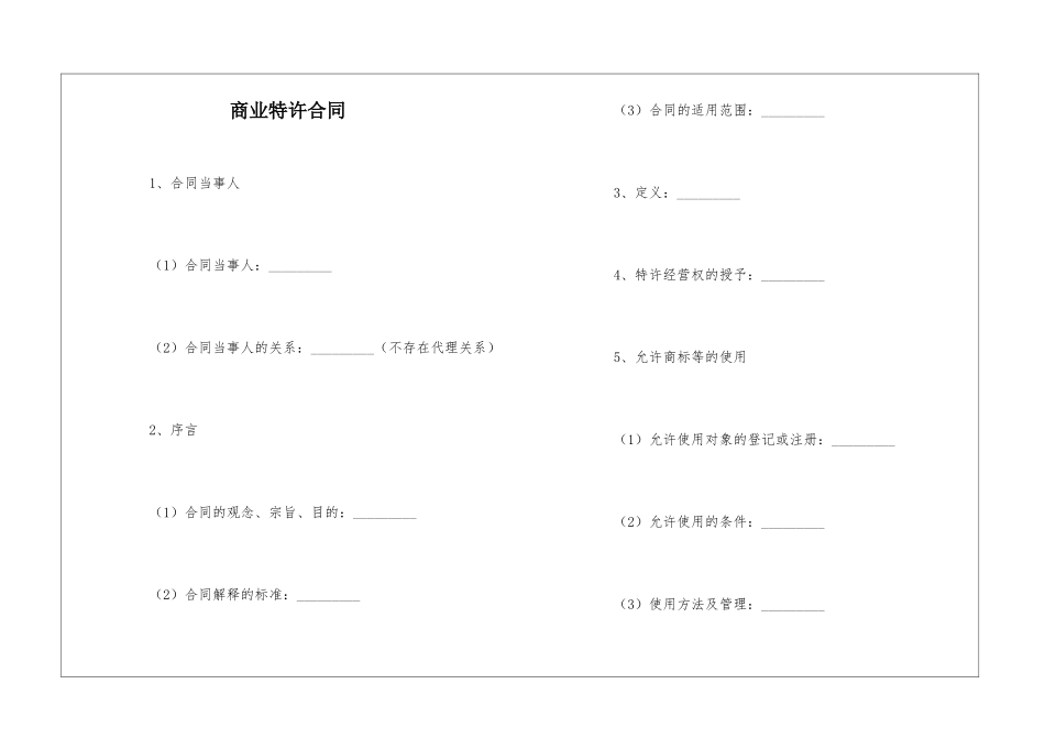 商业特许合同_第1页