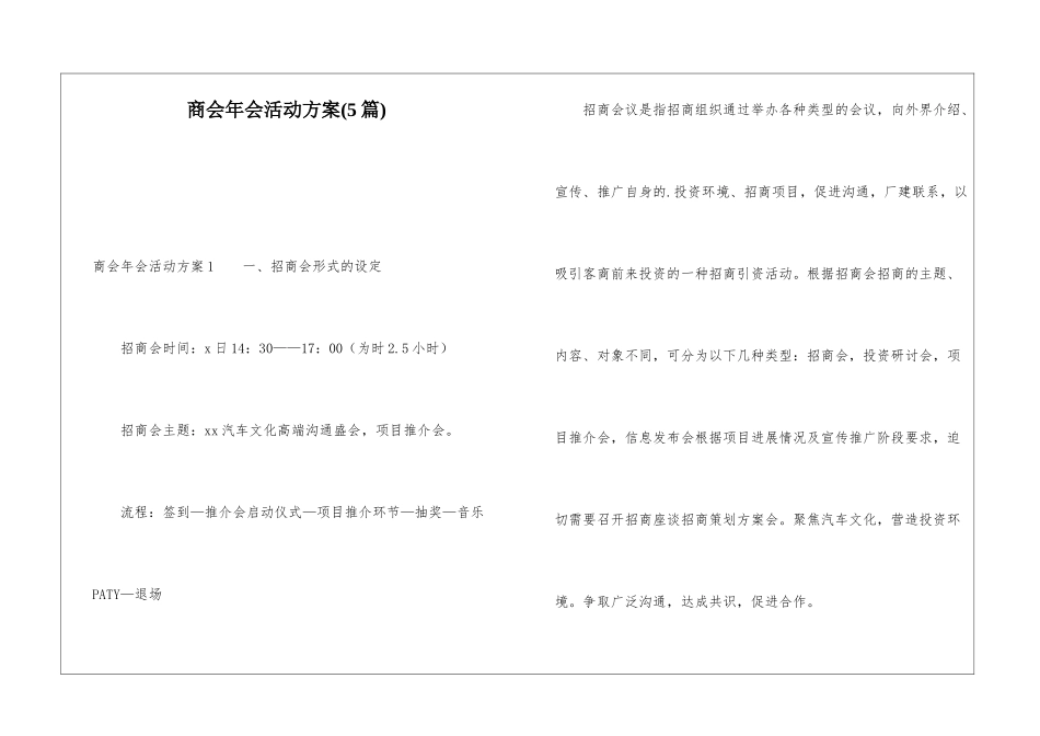 商会年会活动方案(5篇)_第1页