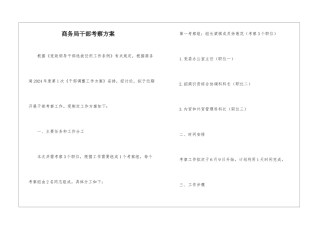 商务局干部考察方案