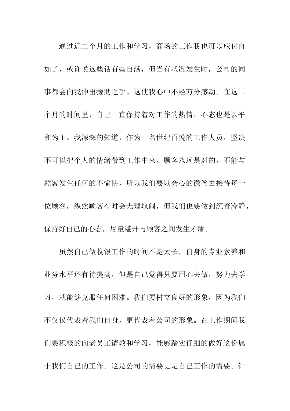 商场收银员年度工作总结_第2页