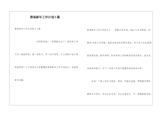 商场新年工作计划5篇