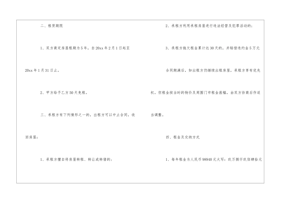 商铺租赁合同模板集合八篇_第2页