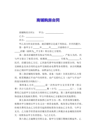 商铺购房合同