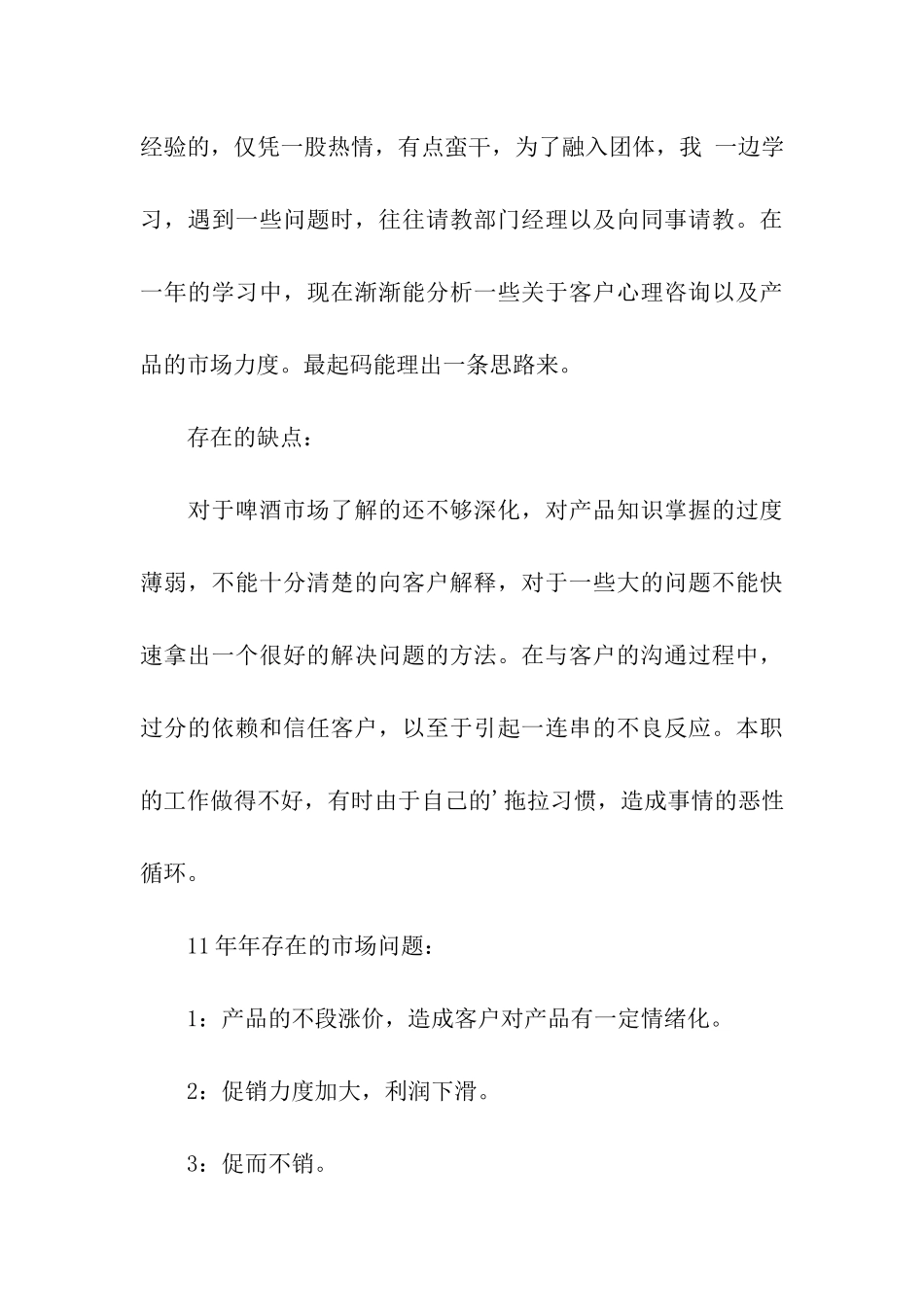 啤酒市场销售年终总结3篇_第3页