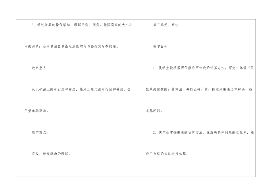 四年级数学教学计划4篇_第3页