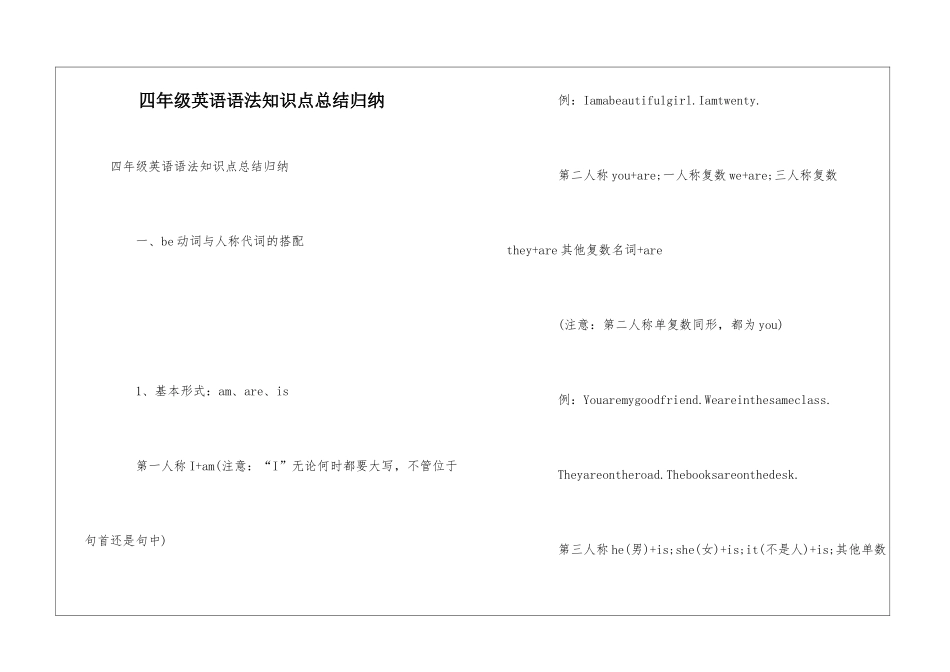 四年级英语语法知识点总结归纳_第1页