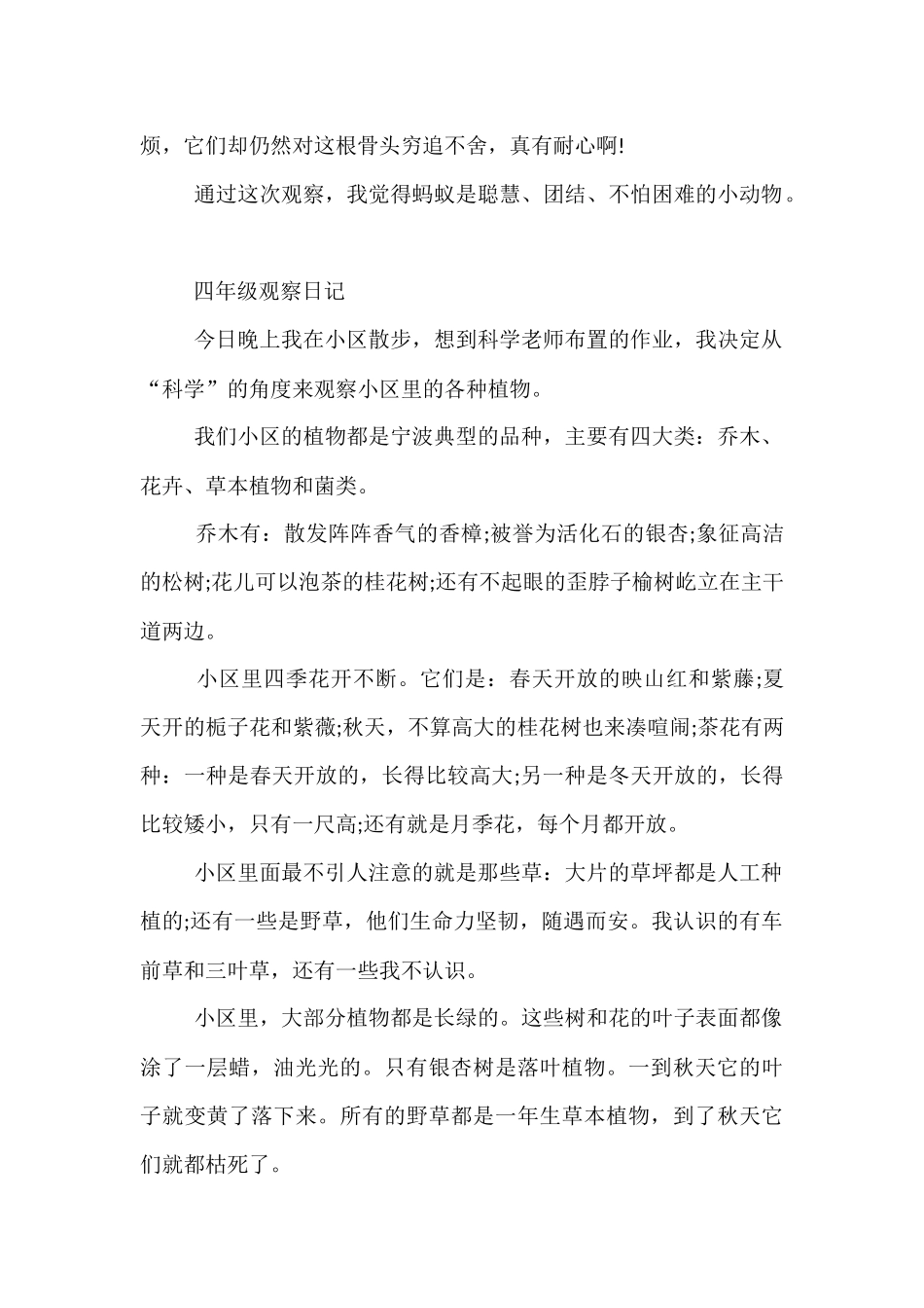 四年级观察日记_第3页