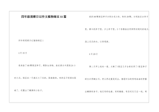 四年级观察日记作文植物绿豆11篇
