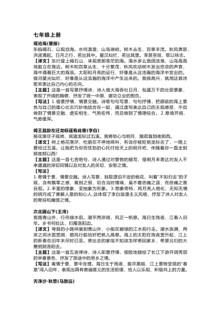 部编版初中语文课内外古诗词赏析大全