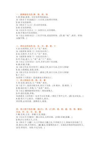 初中语文语文48组文言文高频词总结