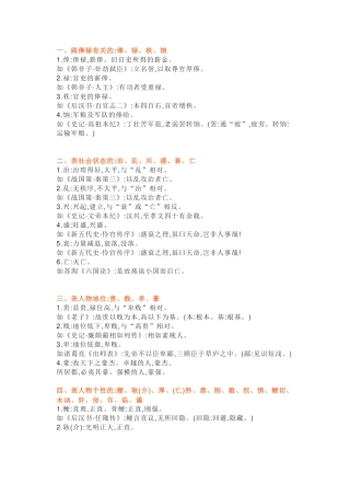 初中语文48组文言文高频词总结