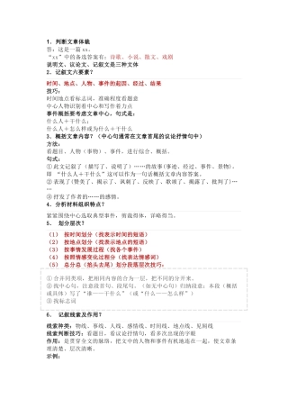 初中语文阅读文答题技巧＋万能公式