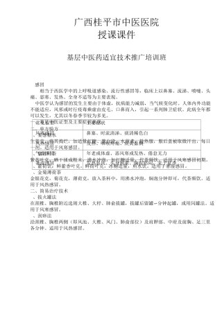 基层中医药适宜技术手册