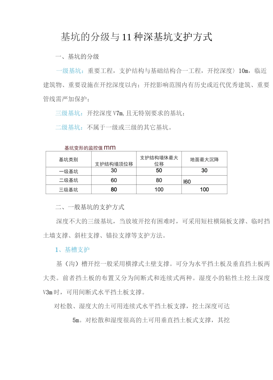 基坑的分级与11种深基坑支护方式_第1页