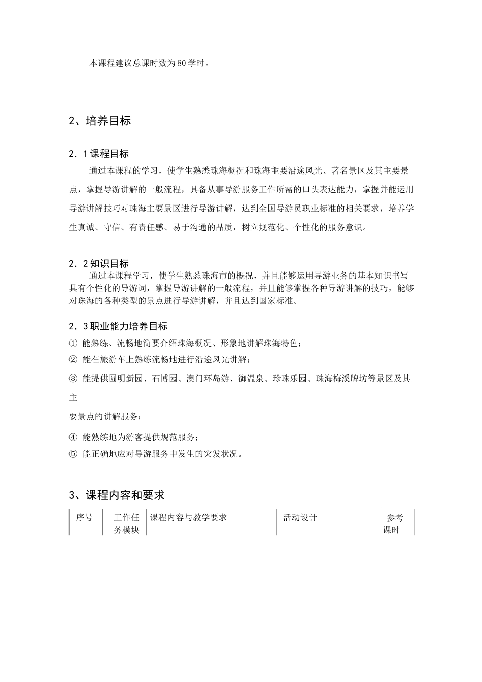 《景点讲解》课程标准_第2页