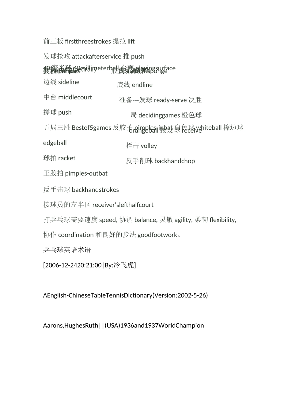 乒乓球 英语词汇_第2页