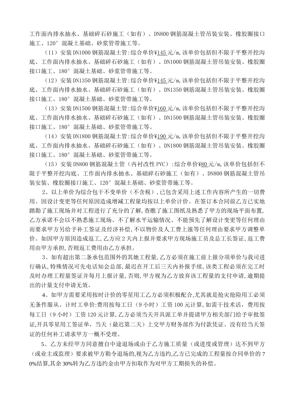 排水管道安装工程劳务分包合同 _第3页