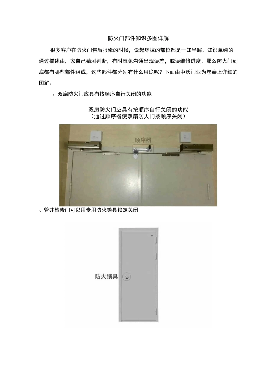 防火门部件知识多图详解_第1页