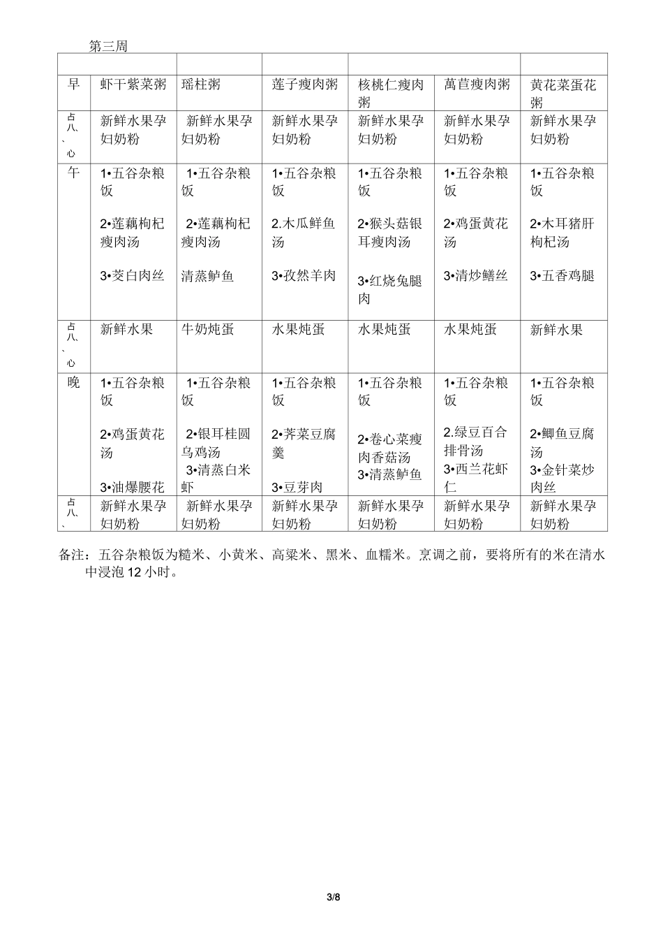 月子餐食谱表_第3页