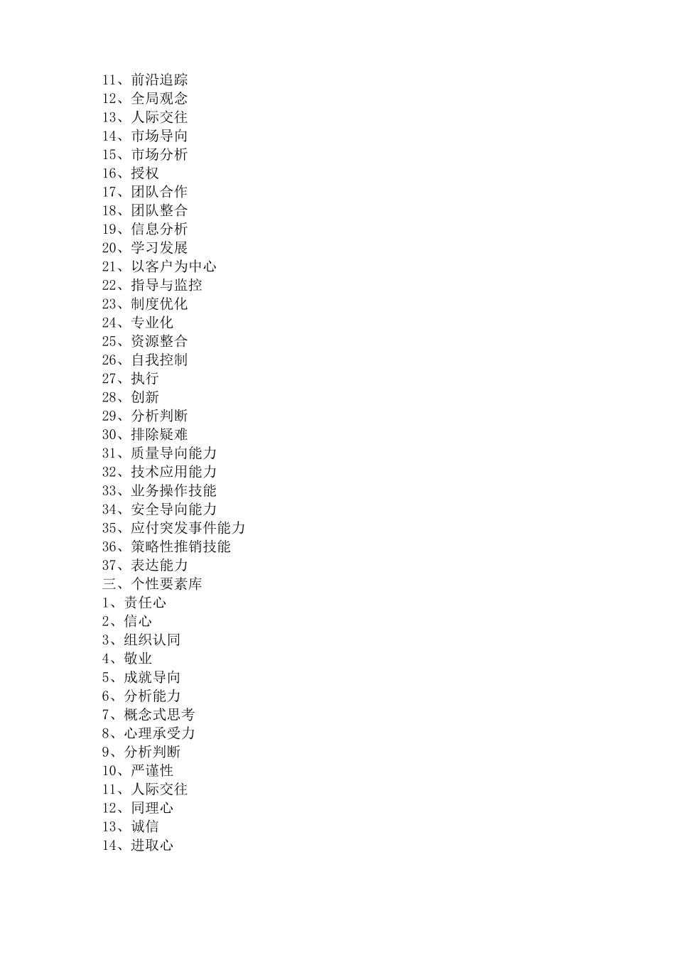 齐全各岗位胜任力模型评估手册_第2页