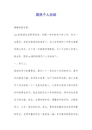 团员个人总结-