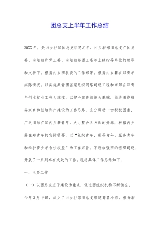 团总支上半年工作总结-
