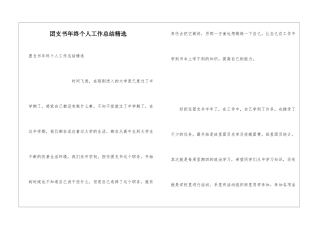 团支书年终个人工作总结精选