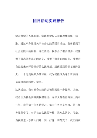 团日活动实践报告