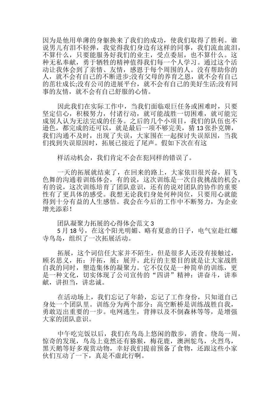 团队凝聚力拓展的心得体会_第3页