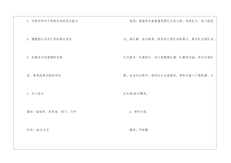 团队拓展方案_第2页