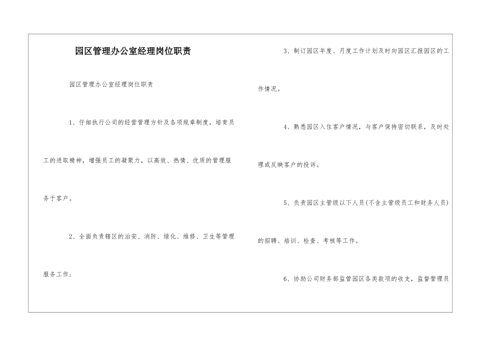 园区管理办公室经理岗位职责--_第1页
