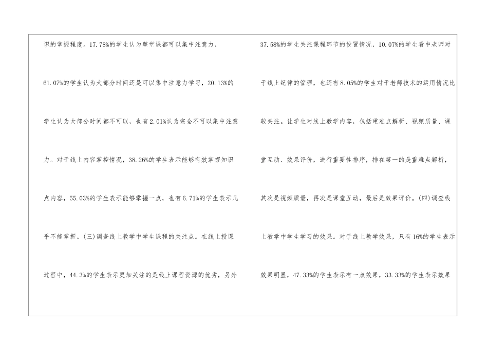 国贸类线上教学学生反馈调查研究_第3页